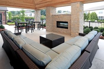 Outdoor lanai with fireplace